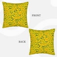 thumbnail image 7 of DouZhe Velvet Decorative Throw Pillow Covers Set of 2, Soft Square Cushion Cover with Invisible Zipper Yellow Paisley Decor Printing, 16"x16", 7 of 7