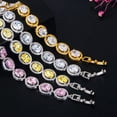 thumbnail image 6 of Glitter 18k Yellow Gold Plated Round Cubic Zirconia Bracelet for Bridal Wedding, 6 of 9