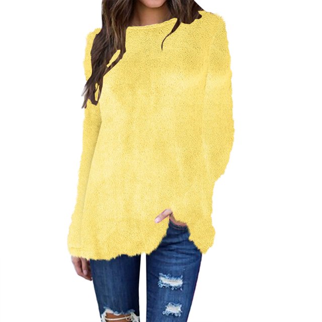 DEELLEEO Articles en Liquidation! Pulls pour Femmes Mode Automne Pulls à Manches Longues Col Rond Chandail Ample Blouse Haut