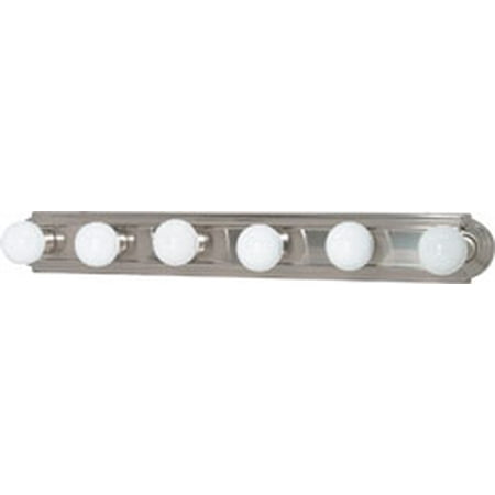 Sterling Brushed Nickel Vanity Replacement for 60/302 6 LIGHT 36 INCH VANITY RACETRACK STYLE BRUSHED NICKEL UTILITY ()
