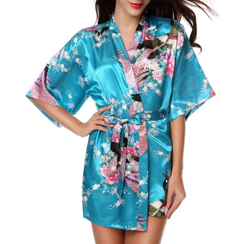 satin kimono dressing gown