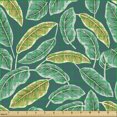 thumbnail image 2 of Leaves Fabric by the Yard, High Detailed Botanical Composition Abstract Forest Pattern, Decorative Upholstery Fabric for Chairs & Home Accents, Teal Khaki by Ambesonne, 2 of 5