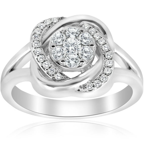 Earth Jewelry 14K White Gold Plated Wedding Anniversary Rings - 1 Ct Round Cut Moissanite Simple Ring - Jewellery Moissanite Rings Wedding Sets Past Present Future - Daily Wear Moissanite Ring