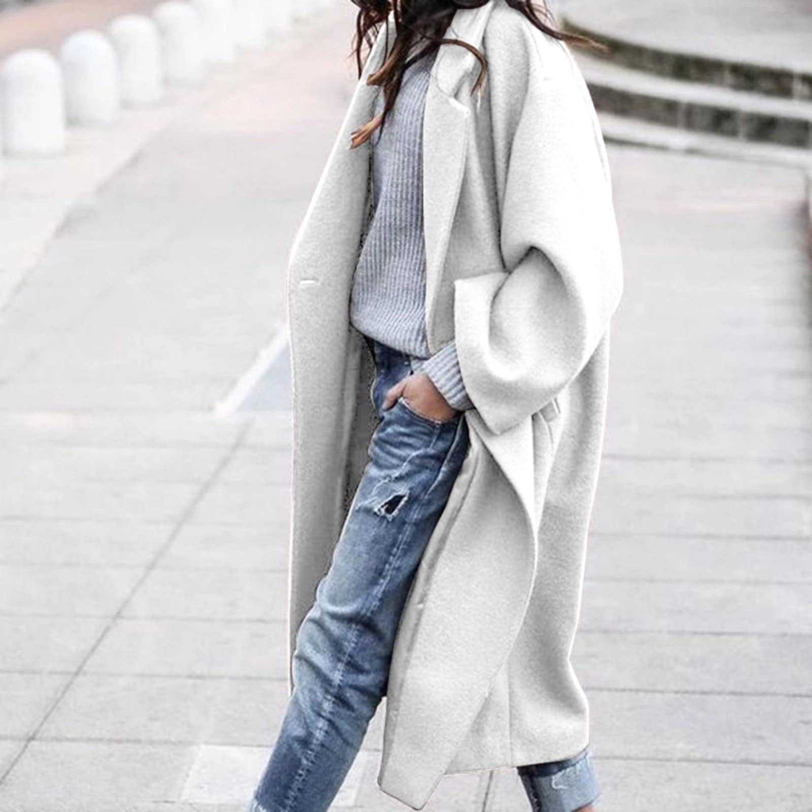 042052● ESSAY OVERSIZED COLLAR LESS COAT Oversized Collarless Coat | Khaki – Parlour X