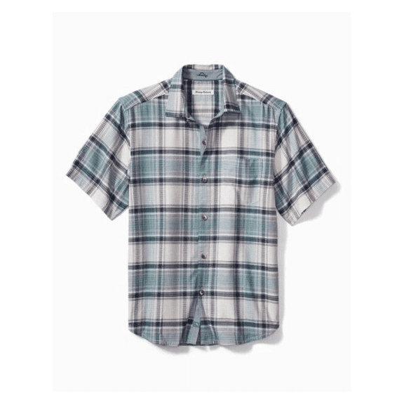 Tommy Bahama Men's Romero Plaid, Short Sleeve Shirt, in Teal, S