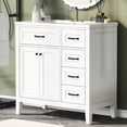 thumbnail image 2 of 36 Inch Freestanding Bathroom Vanity in White with Ceramic Sink and Ample Storage for Daily Needs, 2 of 6