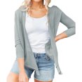 thumbnail image 2 of Womens Sheer Tie Knot Bolero Cardigan Summer Long Sleeve Lightweight Open Front Cover Up Crop Tops, 2 of 7