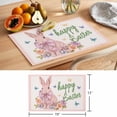 thumbnail image 6 of Happy Easter Placemats Set of 6, Pink Rabbit Bow Purple Flower Blue Butterflies Non-Slip Place Mats Washable Table Mats for Kitchen Dining Table Decorations Indoor/Outdoor, 6 of 9