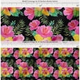 thumbnail image 2 of Soimoi Black Cotton Poplin Fabric Flower Floral Printed Fabric 1 Yard 42 Inch Wide, 2 of 7