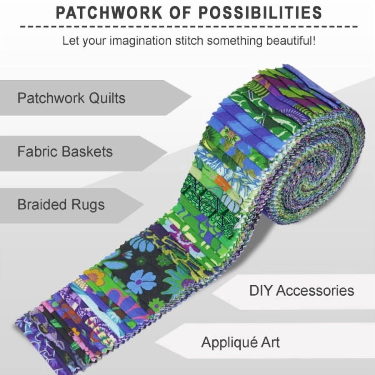 Soimoi Jelly Roll Fabric Strips for Quilting, Precut Fabric for DIY, 40 Strip Assorted Bundle, Jelly Roll For Scrapbooking, Perfect Quilting Fabric for Sewing, Craft, Home Decor- Ocean Garden Bliss