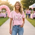 thumbnail image 5 of JULMCOMO Breast Cancer Shirts for Women V Neck Breast Cancer Awareness Pink Ribbon Graphic Tees Short Sleeve Loose Fit Cute Print T-Shirts Multicolor 3XL, 5 of 6
