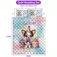 thumbnail image 5 of Happy Birthday Cute Puppy Chihuahua with Cake Gifts Party Hat Quilt Bedding Set Dog Lover Gifts Idea 1 Blanket Bed Cover 2 Pillowcases - 00029, 5 of 5