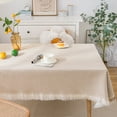thumbnail image 3 of Nappes Extérieures Antipoussière avec Franges, Nappes en Lin de Coton Sans Plis pour Fêtes, buffets, 3 of 5