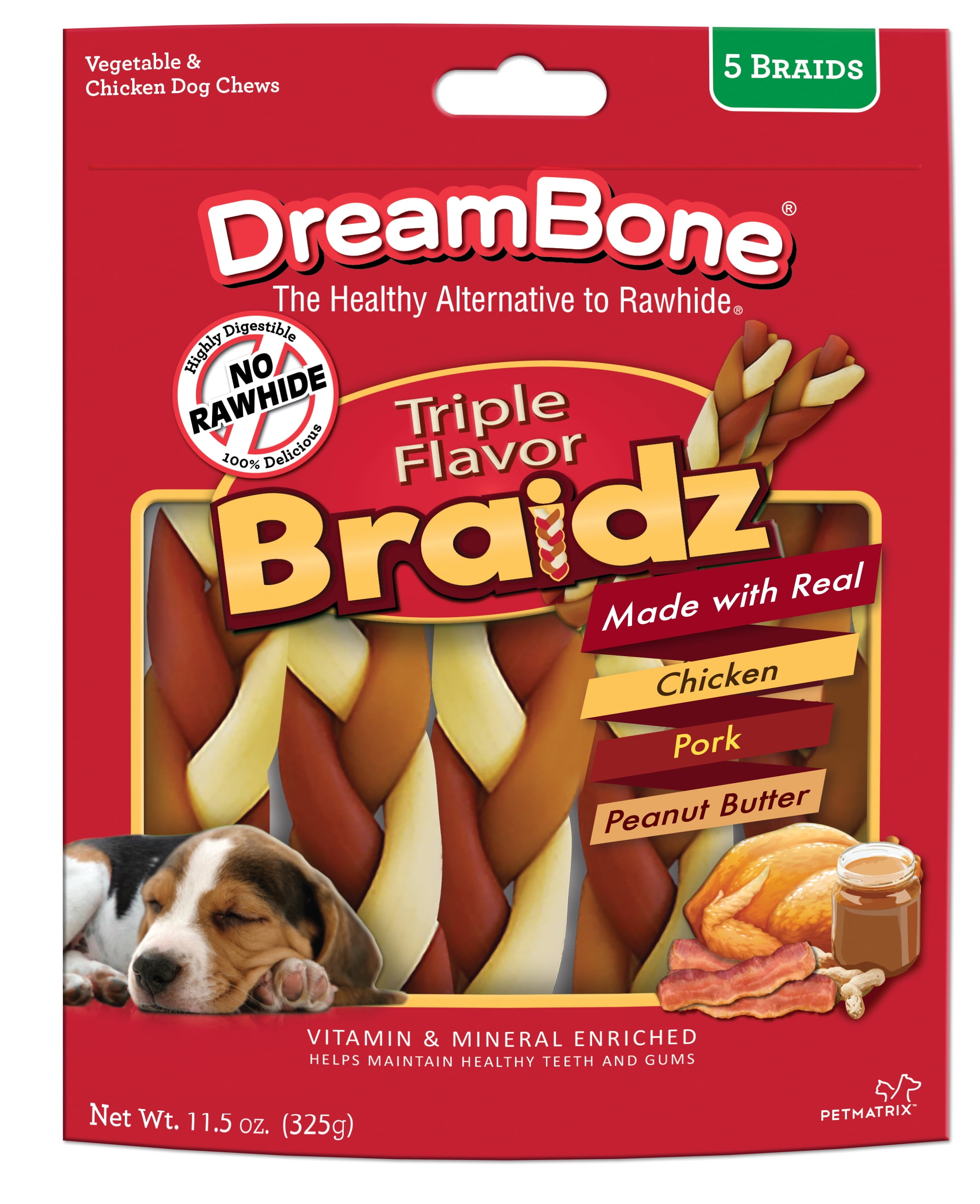 braided rawhide dog chews