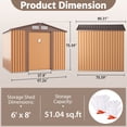 thumbnail image 2 of HOGYME 8' x 6' Outdoor Storage Shed with Double Sliding Door and 4 Vents, Metal Garden Shed Tool Bike Shed Pet House Garbage Room for Backyard, Patio, Lawn, Coffee Brown, 2 of 9