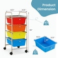 thumbnail image 2 of YYAo Filing Cabinet, File Cabinet, 4-Drawer Cart Storage Bin Organizer Rolling with Plastic Drawers-Multicolor, 2 of 7