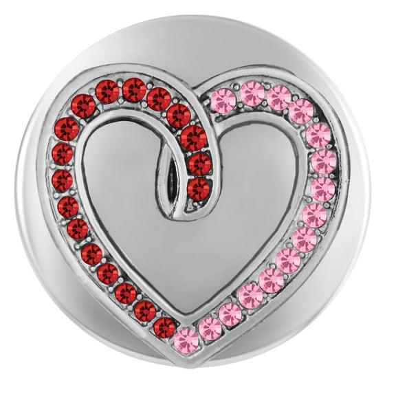 Ginger Snaps Starburst Heart Charm Accessory | Interchangeable, Customizable & Adjustable Snap Jewelry Collection | Button Charms for Necklaces, Bracelets & Rings | SN01-43