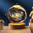 thumbnail image 3 of 3D Planets Crystal Ball Engraved Miniature Model Night Light Home Office Decor, 3 of 7