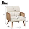 thumbnail image 6 of Andeworld Fabric Upholstered Living Room chairs,Mid-century Armchairs with Rattan Armrests,Single Modern Accent Chairs for Living Room,bedroom(Beige), 6 of 7
