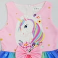thumbnail image 4 of Girls Unicorn Rainbow Dress Toddler Kids Princess Sleeveless Casual Dress 3-7T, 4 of 6