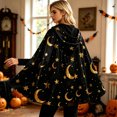 thumbnail image 6 of HOWPAY Halloween Capes For Adults Print Tie Front Hooded Cape Shawl Party Cloak Stage Cosplay Outfit For Holiday Masquerade Event Halloween Costumes One Size, 6 of 8