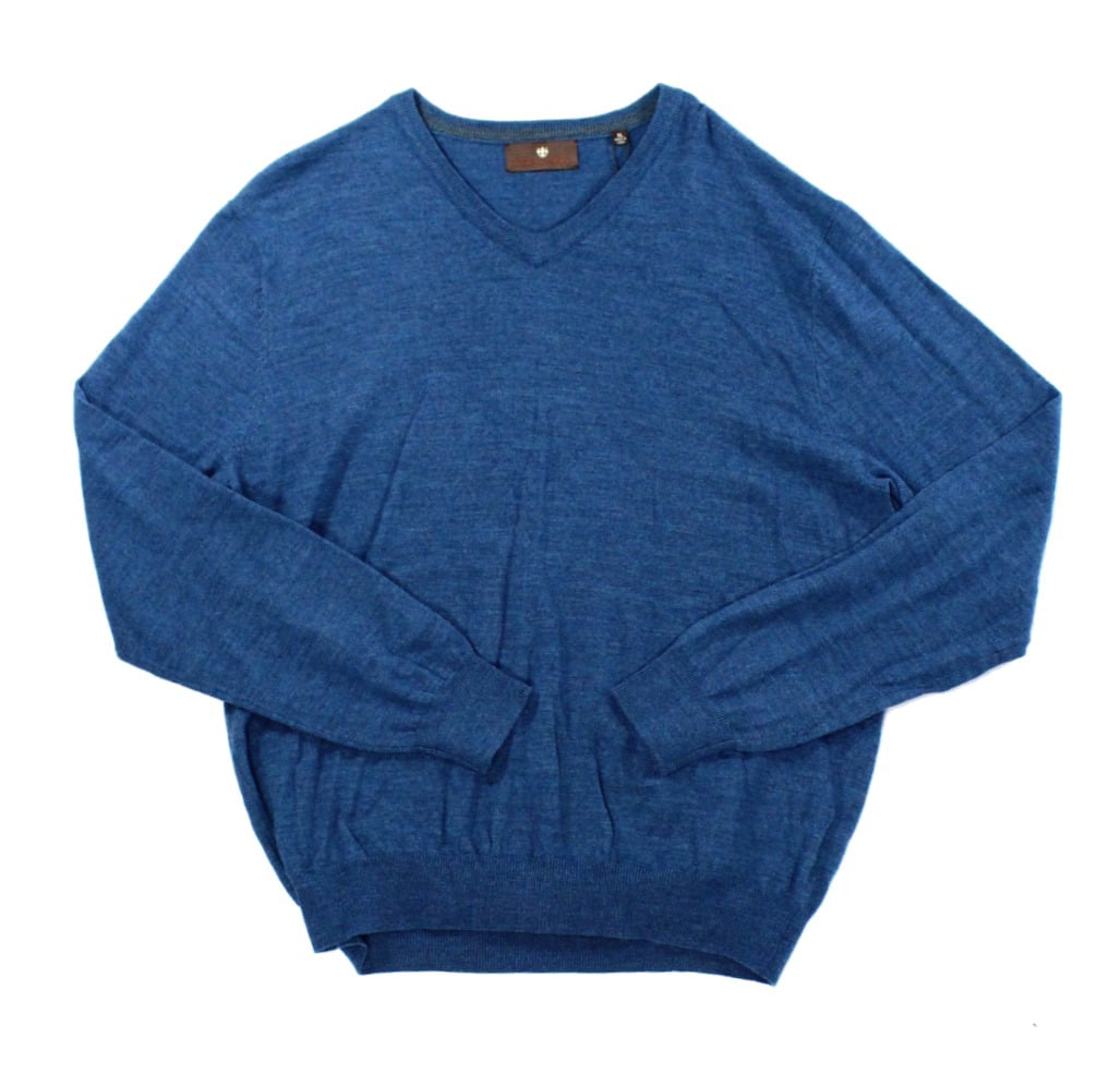 Toscano - Toscano NEW Blue Ink Mens Size XL V-Neck Wool Pullover ...