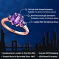 thumbnail image 2 of Gem Stone King 18K Rose Gold Plated Silver Purple Amethyst Engagement Ring for Women | 2.00 Cttw | Oval Checkerboard 9X7MM | Gemstone February Birthstone | Size 5, 2 of 6