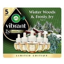 Air Wick Vibrant Plug In Scented Oil Refill, Infused with Essential Oils, Plug In Air Fresheners for Home, Winter Woods & Frosted Ivy, 5 ct