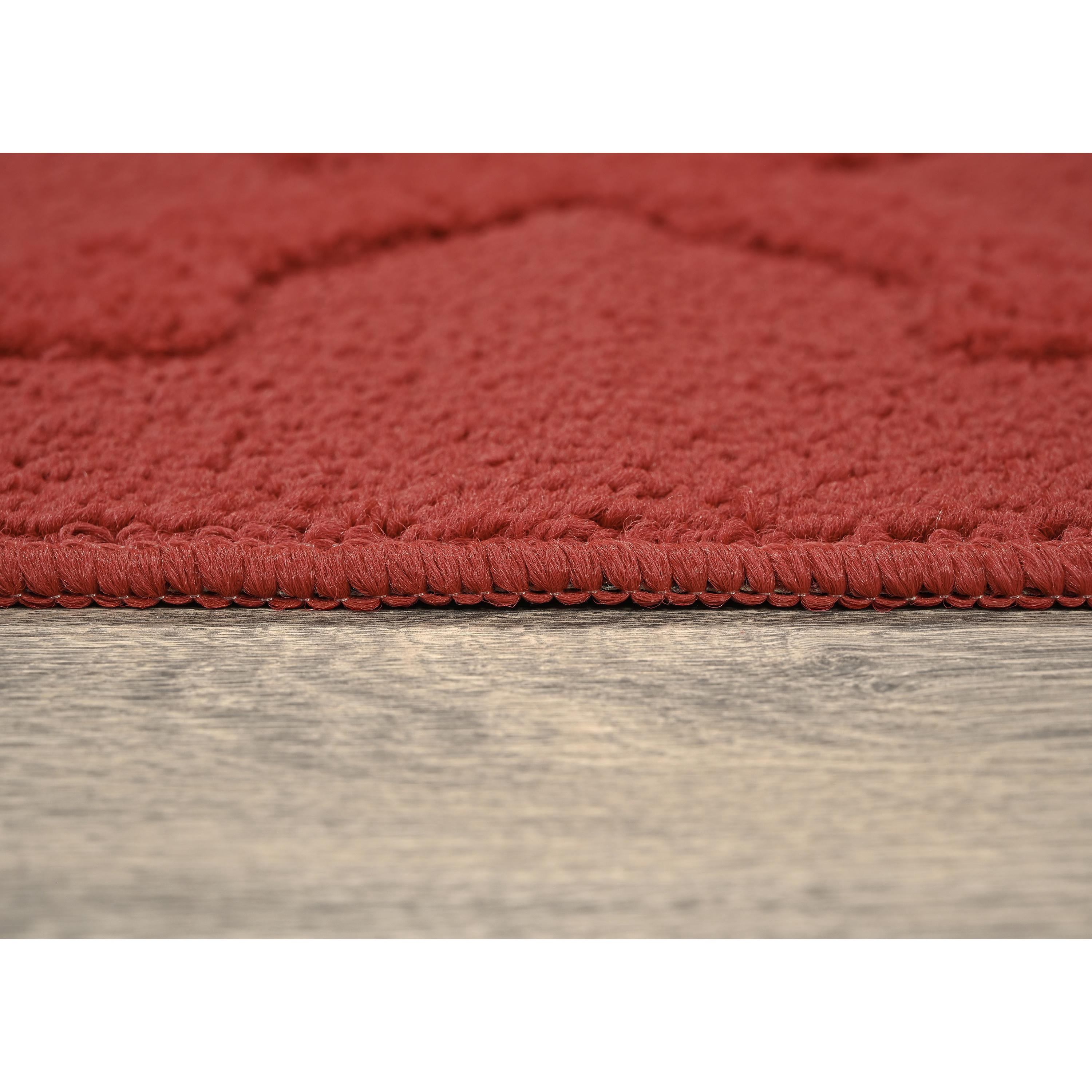 Garland Rug Quatro Polypropylene Chili Red Indoor Runner Rug, 3' x 12'