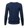 thumbnail image 2 of Women's Basic Solid V-Neck Button Closure Long Sleeves Sweater Cardigan, 2 of 6