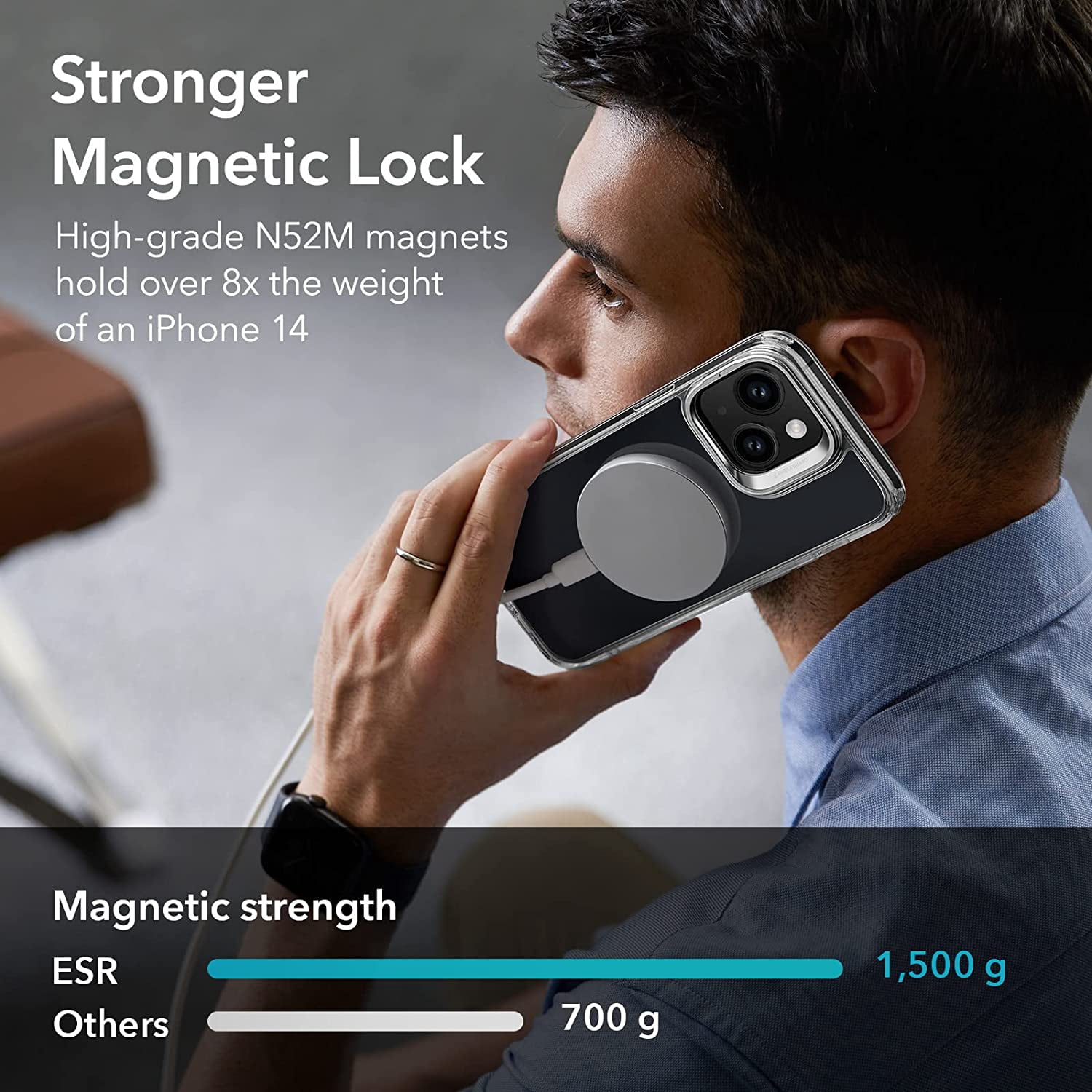 RGHJAR-ESR for iPhone 13 Case/iPhone 14 Case, Compatible with MagSafe, Built-in Stash Stand Clear Phone Case for iPhone 13/iPhone 14, Military-Grade Protection Magnetic Phone Case, Classic Series, Cl