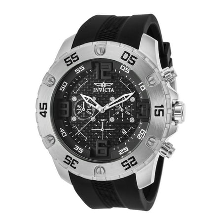 Invicta 21960 Men's Pro Diver Chrono Black Silicone And Carbon Fiber Dial Ss Watch
