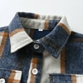 thumbnail image 4 of WhouRiu Toddler Boys Shirt Plaid Long Sleeve Lapel Button Tops Child Spring Fall Outwear Clothes Blue,Sizes 3-4, 4 of 6