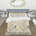 thumbnail image 2 of Designart "Zen Aviary Elegance" Blue Floral Bedding Covert Set - Cottage Bed Set With 2 Shams, 2 of 5