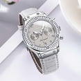 thumbnail image 4 of Reloj de mujer con diamantes de imitación de cristal, reloj de cuarzo con indicador de fecha, reloj de pulsera de moda resistente al agua con correa de cuero, reloj de vestir elegante, regalo para muj, 4 of 7