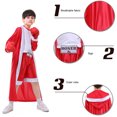 thumbnail image 2 of Children Kids Boxing Uniform Set Hooded Robe Short Sleeve Top Shorts Boxing Clothes Halloween Costume, 2 of 9