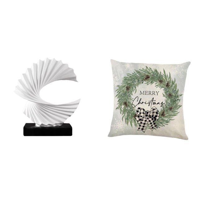 Adorno Navideño De Ola, Figura De Resina, Escultura Abstracta, Funda De Cojín De Poliéster, Obra De Arte Decorativa Para Dormitorio, Sala De Estar, Sofá, Hogar Y Oficina.