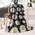 thumbnail image 2 of Black White Flower Pattern Blanket,Comfortable Soft Lamb Wool Throw Blanket,All Season,Warm Lightweight Blankets for Sofa Bed Couch Living Room Chair,60"x80", 2 of 4