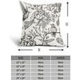 thumbnail image 4 of Chinoiserie Black White Floral Pillow Covers 20X20 Inch French Country Vintage Flowers Bird Decorative Pillow Cases Set of 2 Seasonal Cotton Linen Throw Pillows Farmhouse Home Decor For Sofa Couch, 4 of 6