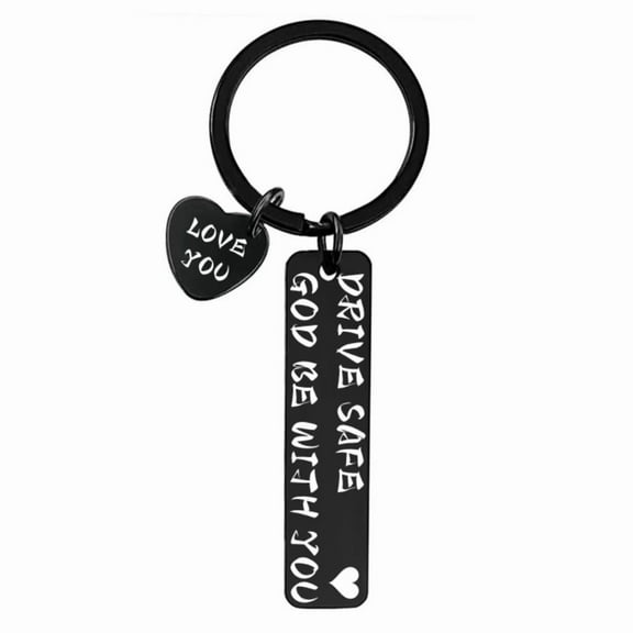 Drive Safe Keychain for Boyfriend Brother, Father,"GOD BE WITH YOU " "LOVE YOU" 26-letter keychain,gifts for Boyfriend Brother, Father on birthday christmas valentines day
