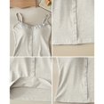 thumbnail image 5 of Weikingp Women's Ribbed Lace Square Neck Button Cami Tank Top Basic Layering Sleeveless Shirt Beige, 5 of 6