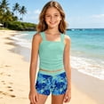 thumbnail image 2 of Shadoumai Girls Swimsuit Rash Guard Bikini Set Adjustable Strap Tankini Sets 2pcs Ribbed Girls Bathing Suit&nbsp;size 12, 2 of 4