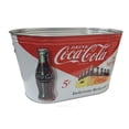 thumbnail image 3 of Coca-Cola Food Beer Soda Soft Drinks Party Bucket Container Large All Metal Canister W/Handle Holes Oval Tub 16x10x9.5, 3 of 5