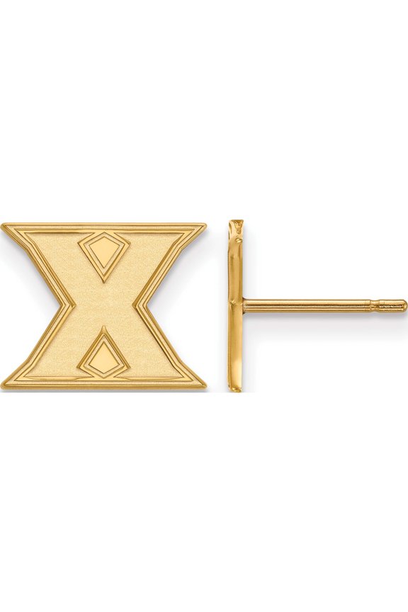 Ss/Gold Plated Ss Gp Logo Art Xavier University Xs Post Earring Made In United States gp012xu