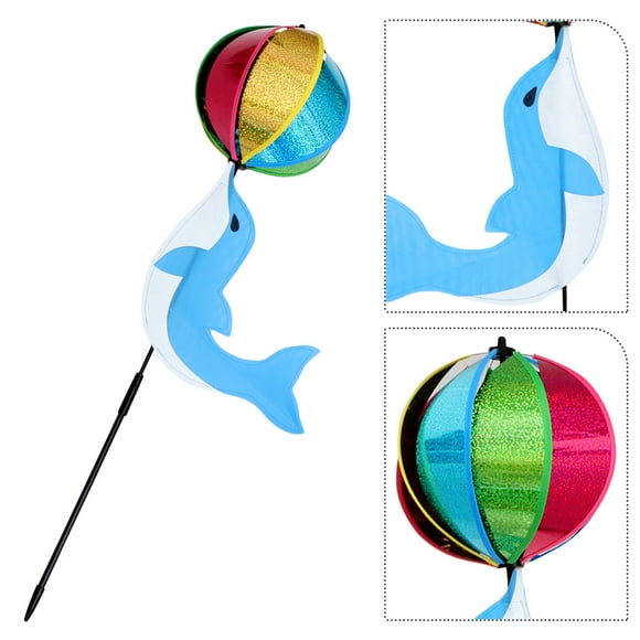 Phenofice 1PC Windmill Dolphins Shape Garden Style Decoration Multi PVC Educational Play