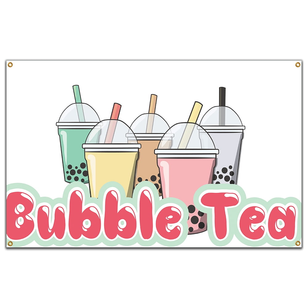Bubble Tea Banner 48&quot; X 120&quot; Heavy Duty 13 Oz Vinyl Banners with