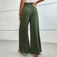 thumbnail image 4 of Comdrip Palazzo Pants for Women Plus Size, Women's Textured Elastic High Waisted Wide Leg Pants with Flared Design Simple and Elegant Temperament Commuting Casual Pants Culottes for Women Green S, 4 of 9