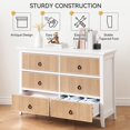 thumbnail image 5 of Wood Dresser for Bedroom,6 Drawers Raw Wood Dresser,Modern Chest of Drawers Storage Cabinet,Nursery, Laundry, Living Room, Hallway, Office, Bedroom,Raw Wood, 5 of 7