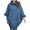 Blue, variant on ZQUUVOU Women's Fall Winter Knit Cape Poncho Solid Color Pullover Faux Fur Trim Cable Knit Chunky Turtleneck Cardigan Beige
