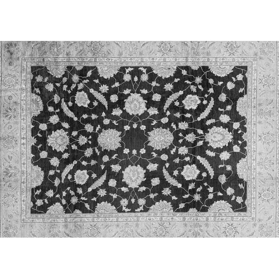 Ahgly Company Indoor Rectangle Oriental Gray Traditional Area Rugs, 7' x 9'
